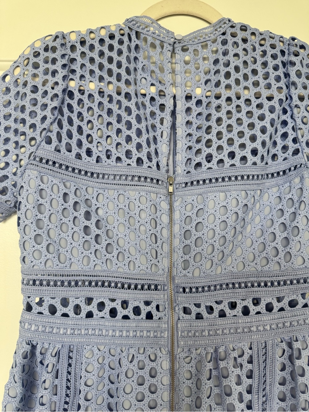 Self-Portrait GUIPURE LACE MIDI DRESS - LILAC - Picture 8 of 9